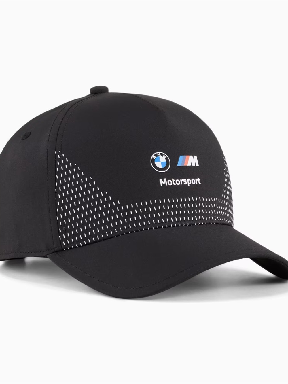 Puma Black Curved-Brim Performance Cap with White Accents